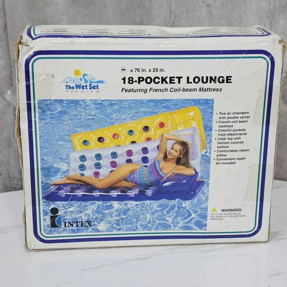 Vintage 1996 18 Pocket Lounge 76 x 29‎ in The Wet Set Premium Intex 58890 NEW